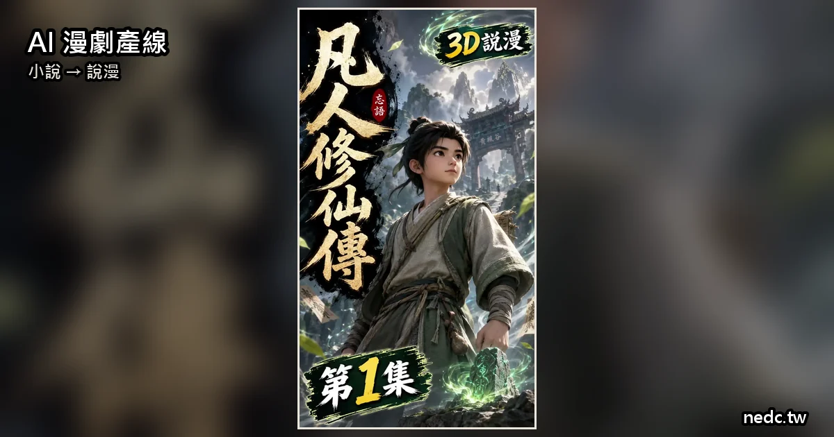 AI 漫劇產線:凡人修仙傳說漫第一集封面
